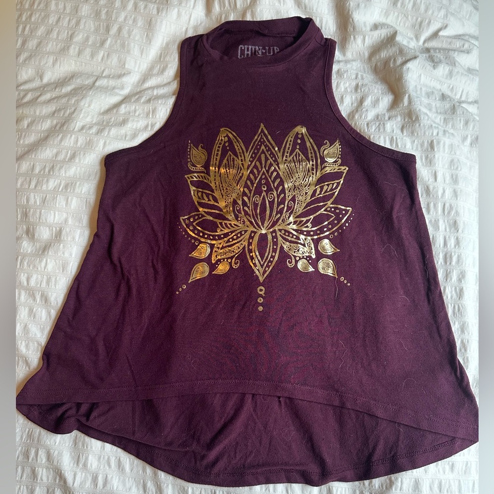 ✨5 for $25, or 7 for $30 ✨Chin Up Apparel Purple Graphic Muscle Tee Relaxed Fit